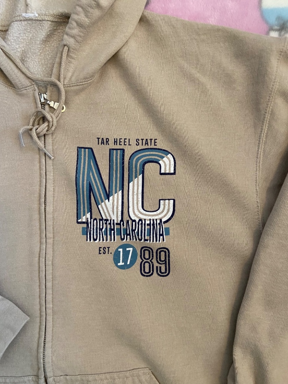 2X TAR HEEL North Carolina zip up hoodie EsTiMaTeD 1789 - Picture 3 of 4